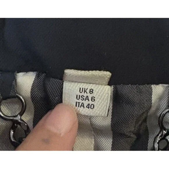 Burberry London Black Mid Length Trench Coat Size 6 - Picture 6 of 13